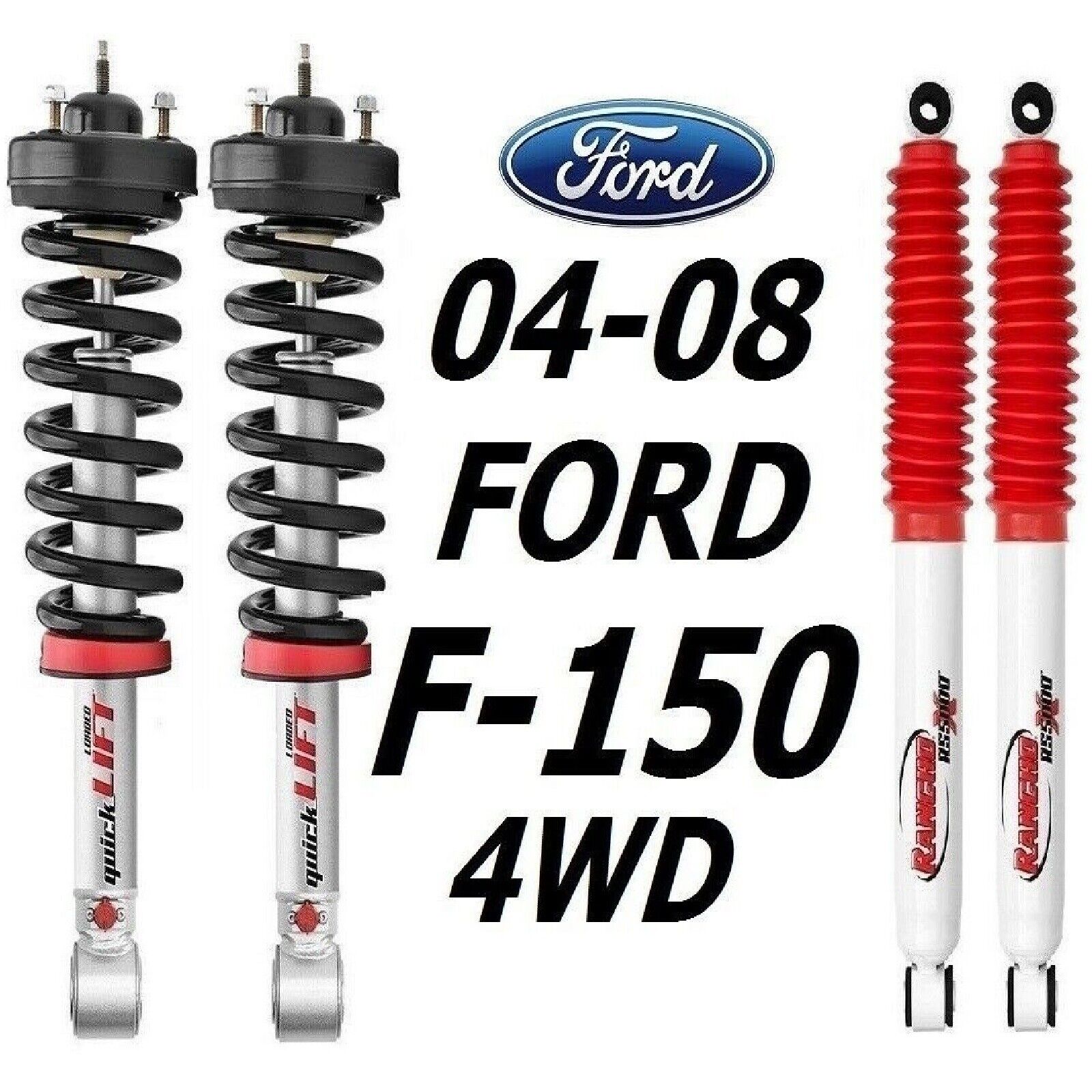 thumbnail image 2 of Rancho QuickLIFT Front Struts & RS5000X Rear Shocks For 2004-2008 Ford F-150 4WD - Complete Set 2 of 5